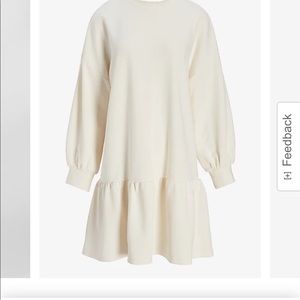 Long sleeved flounce sweatshirt dress XS